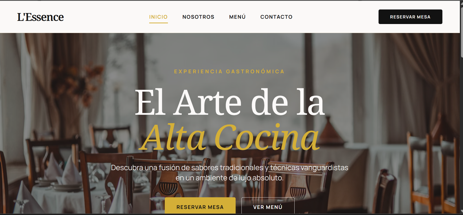 LEssen – Sitio web restaurante con menú y reservaciones